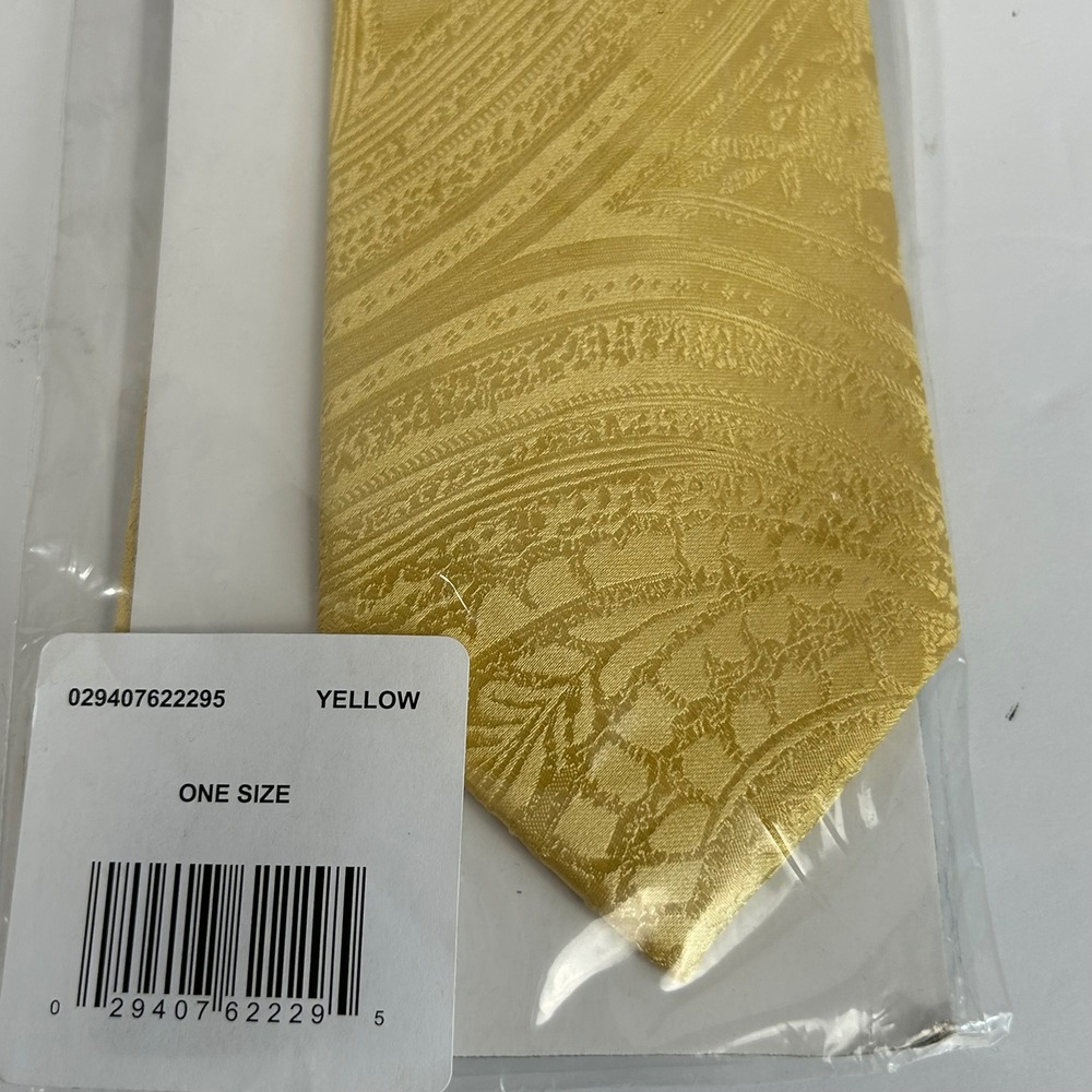 Michael Kors Mens Yellow Paisley 100% Silk Necktie Designer Formal Tie NEW